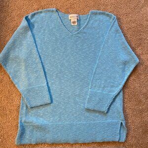 Avalin blue V-neck tunic sweater